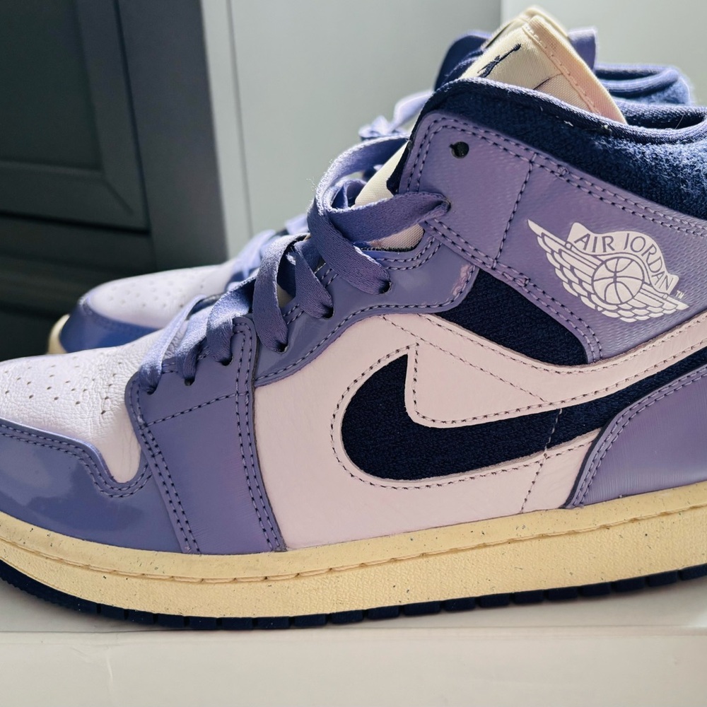 Women’s Jordan Purple and Cream mid top Sneakers